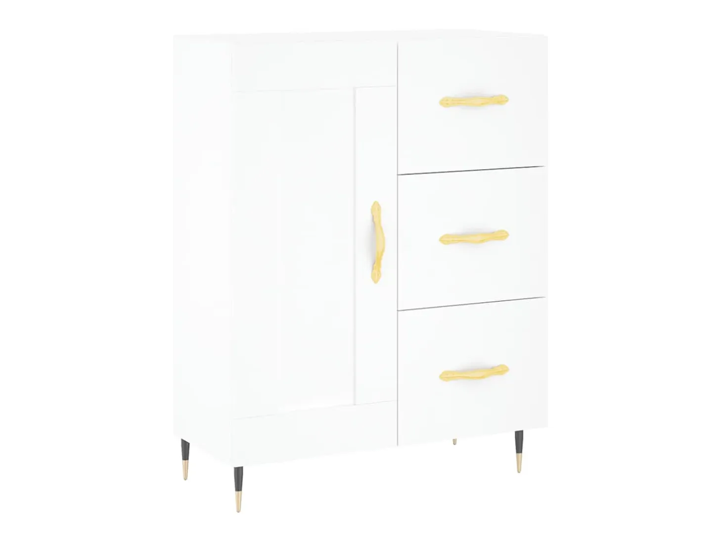 Aparador alto blanco 69,5x34x180 cm Madera contrachapada