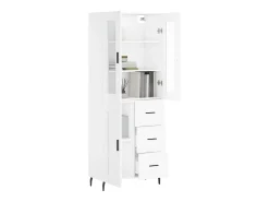 Aparador alto blanco 69,5x34x180 cm Madera contrachapada