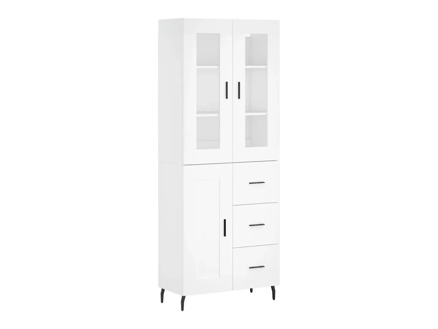 Aparador alto blanco 69,5x34x180 cm Madera contrachapada