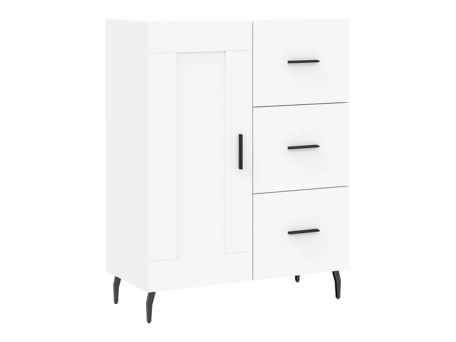 Aparador alto blanco 69,5x34x180 cm Madera contrachapada