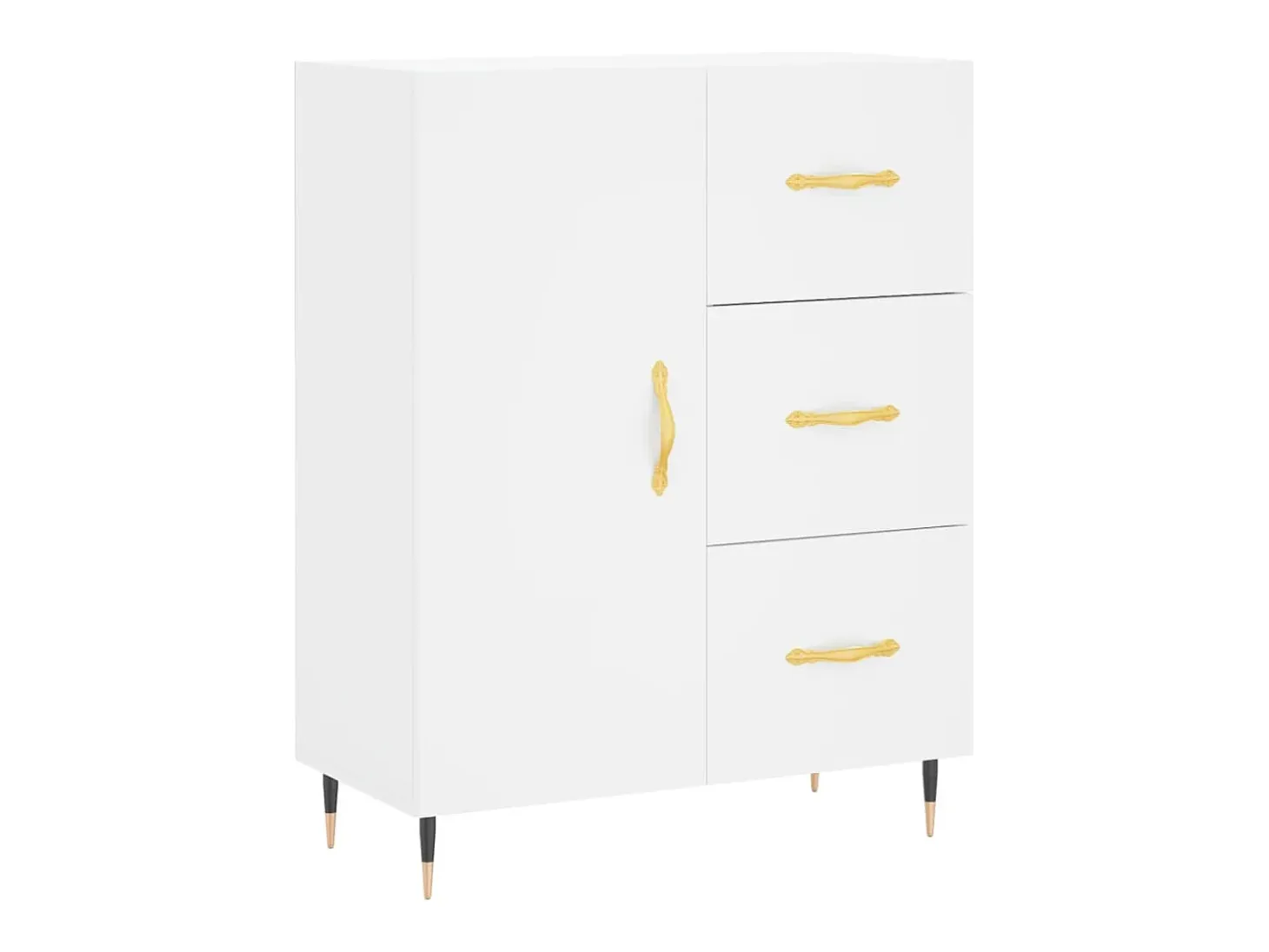 Aparador alto blanco 69,5x34x180 cm Madera contrachapada
