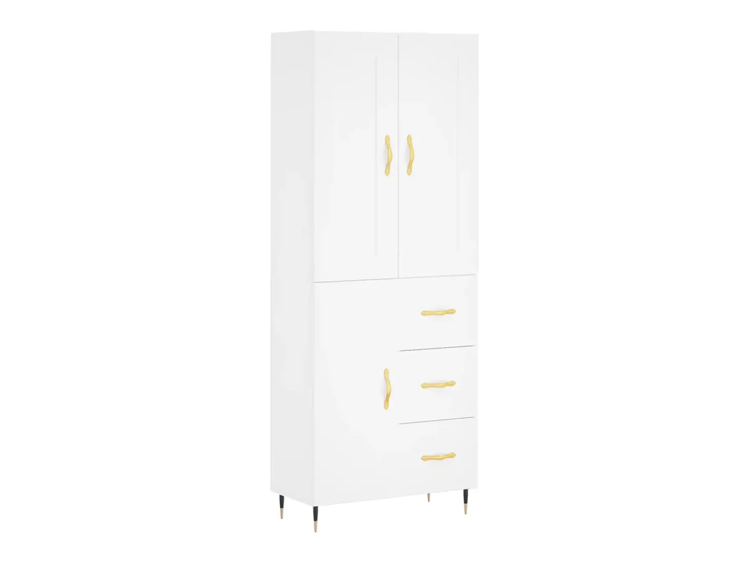 Aparador alto blanco 69,5x34x180 cm Madera contrachapada