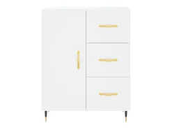 Aparador alto blanco 69,5x34x180 cm Madera contrachapada