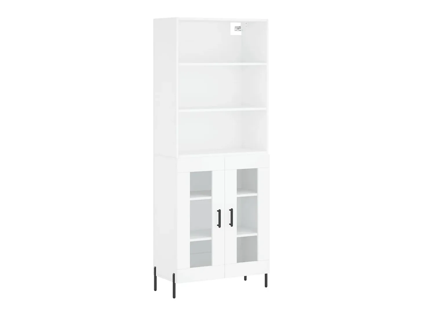 Aparador alto blanco 69,5x34x180 cm Madera contrachapada