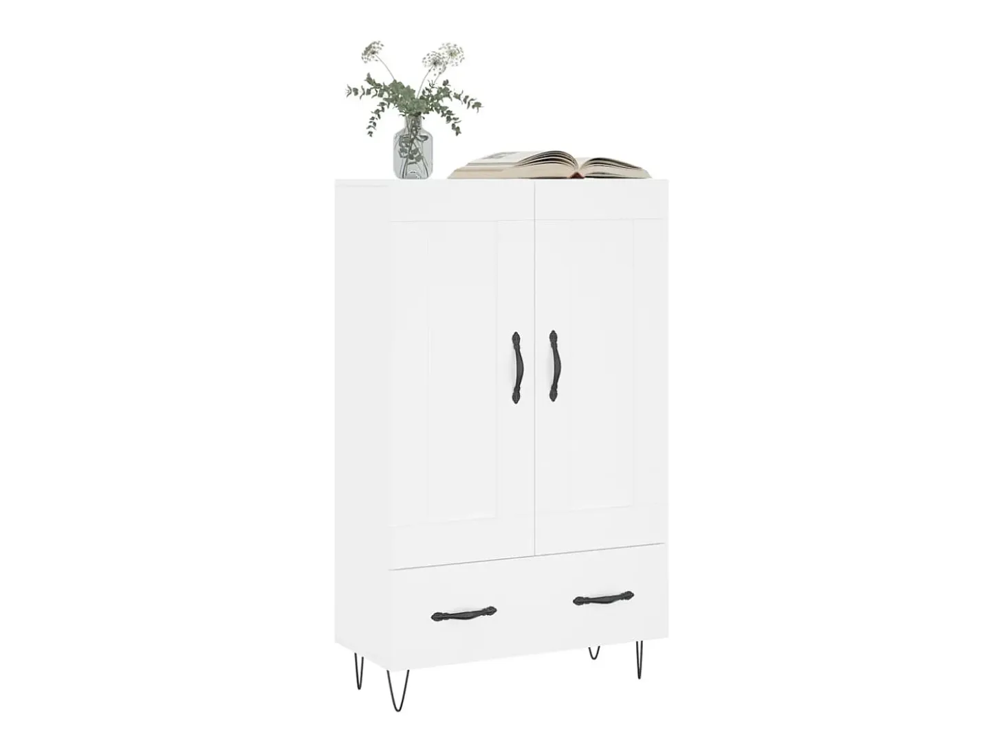 Aparador alto blanco 69,5x31x115 cm madera contrachapada