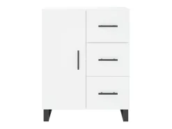Aparador alto blanco 69,5x34x180 cm Madera contrachapada