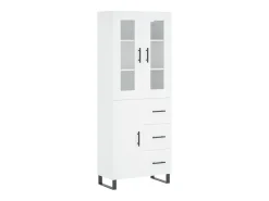 Aparador alto blanco 69,5x34x180 cm Madera contrachapada