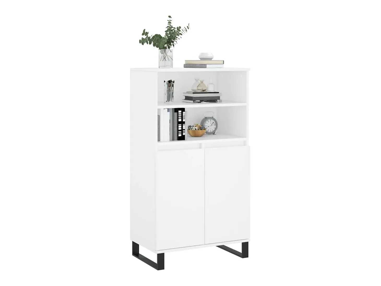 Aparador alto blanco 60x36x110 cm Madera contrachapada