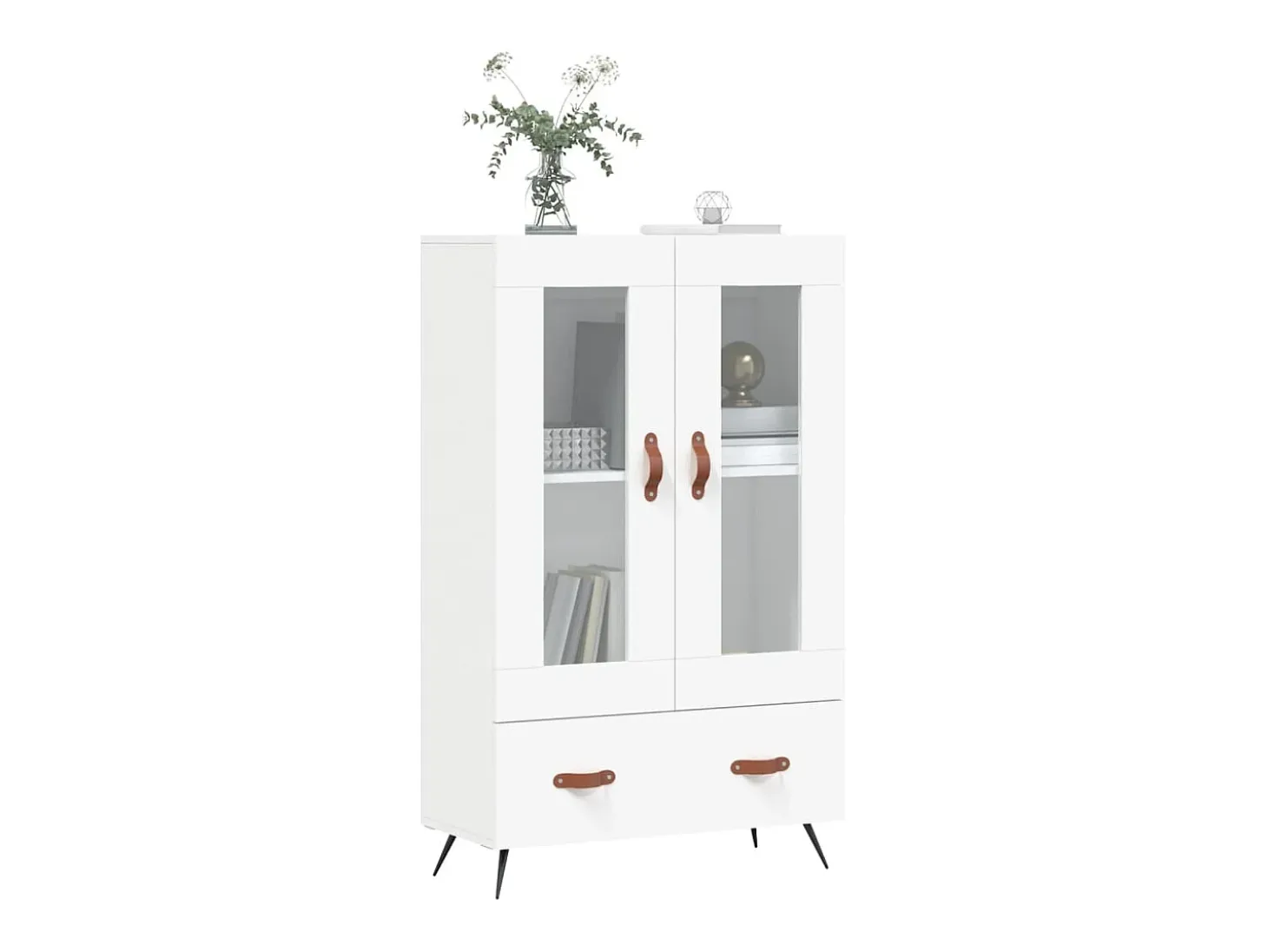 Aparador alto blanco 69,5x31x115 cm madera contrachapada