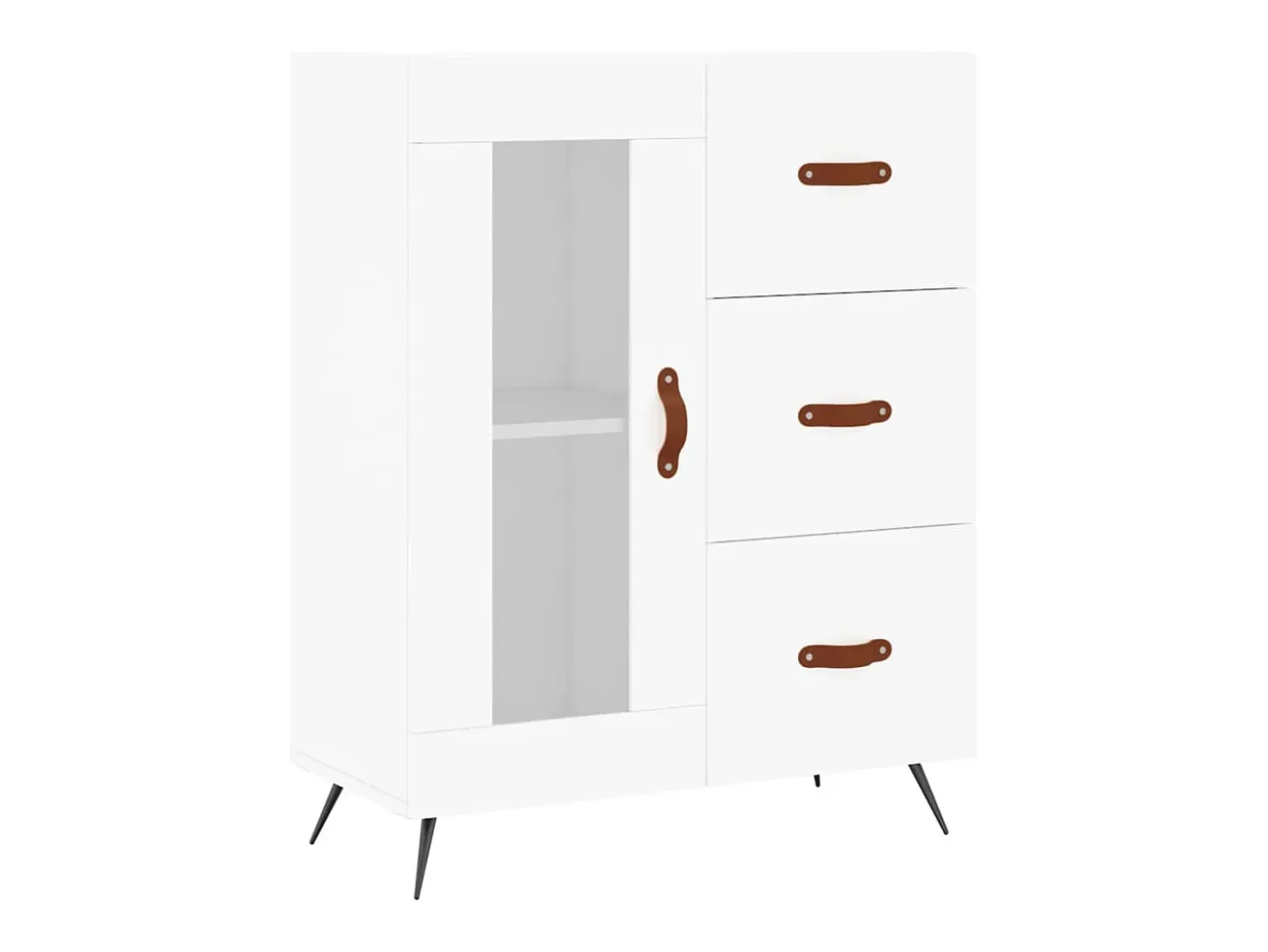 Aparador alto blanco 69,5x34x180 cm Madera contrachapada