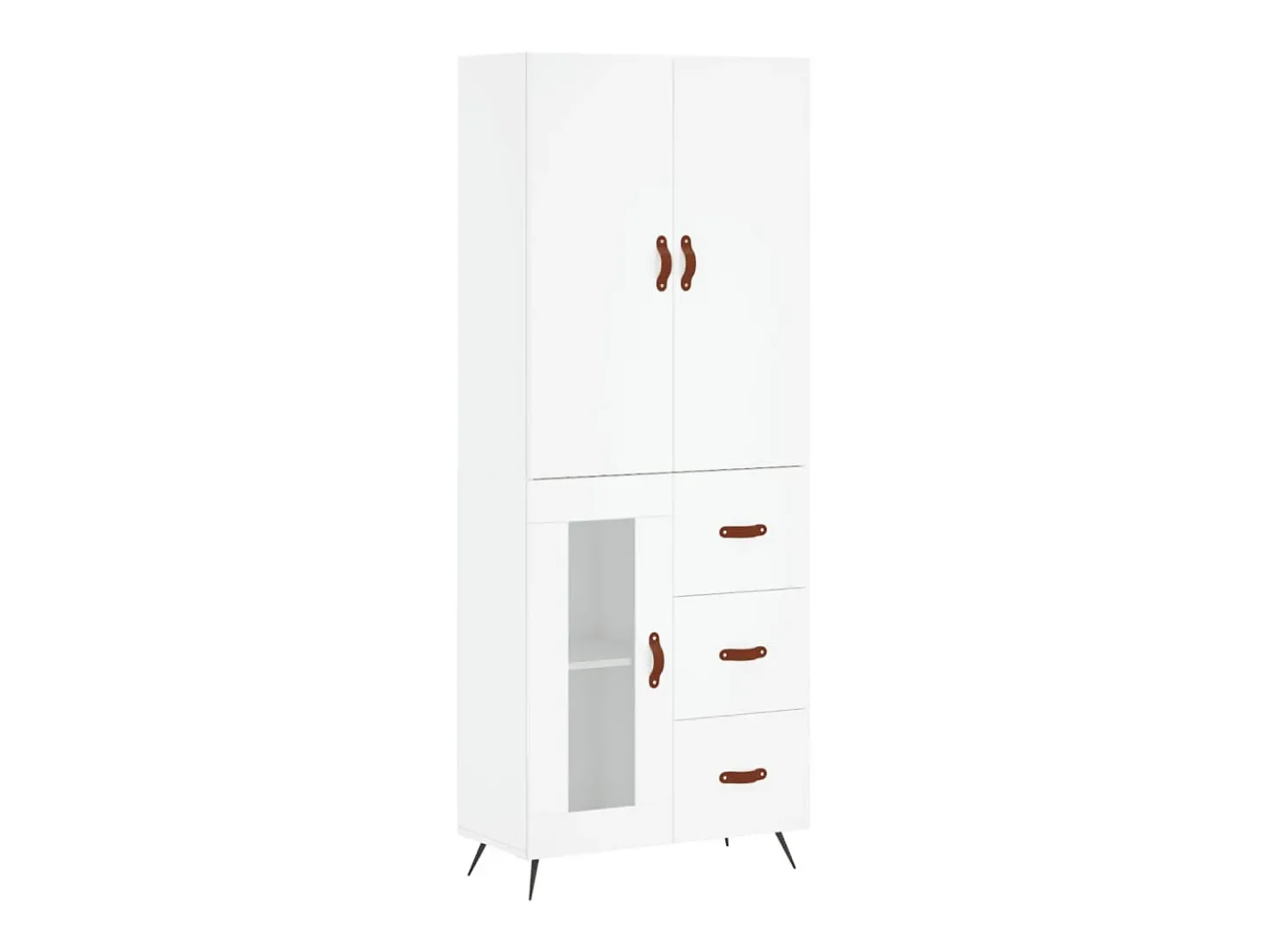 Aparador alto blanco 69,5x34x180 cm Madera contrachapada