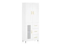 Aparador alto blanco 69,5x34x180 cm Madera contrachapada