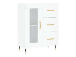 Aparador alto blanco 69,5x34x180 cm Madera contrachapada