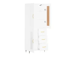 Aparador alto blanco 69,5x34x180 cm Madera contrachapada