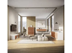 Aparador alto BUDAPEST blanco/roble