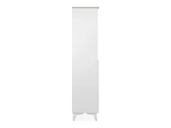 Aparador alto con 3 puertas, 3 estantes, 1 cajón y 2 huecos, acabado travertino y blanco, 88 cm - BERTRIX