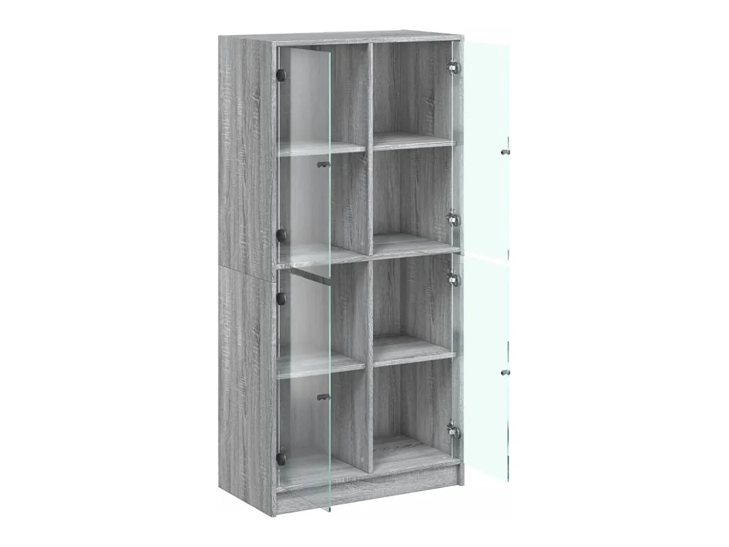 Aparador alto con puertas madera gris Sonoma 68x37x142 cm