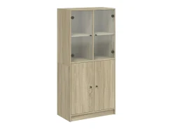 Aparador alto con puertas madera roble Sonoma 68x37x142 cm ES566575