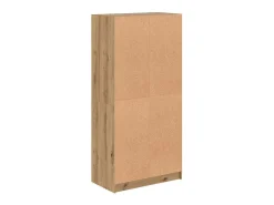 Aparador alto con puertas madera roble artisian 68x37x142 cm