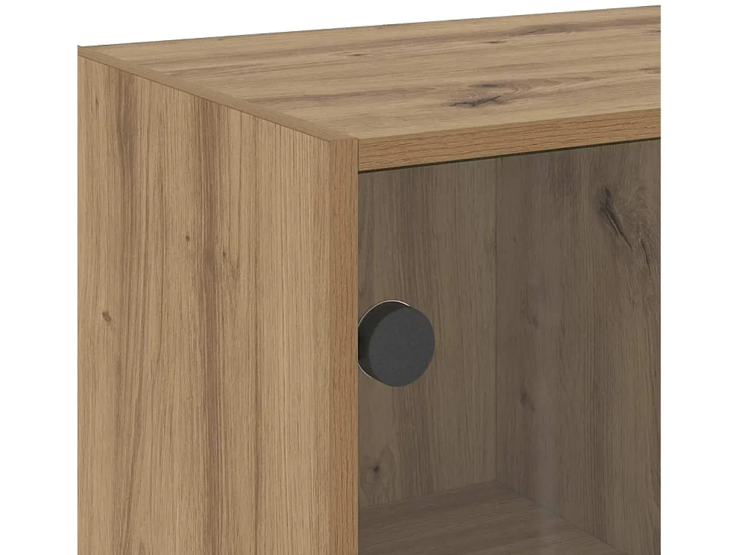 Aparador alto con puertas madera roble artisian 68x37x142 cm