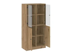 Aparador alto con puertas madera roble artisian 68x37x142 cm