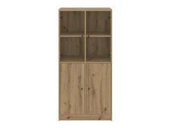 Aparador alto con puertas madera roble artisian 68x37x142 cm