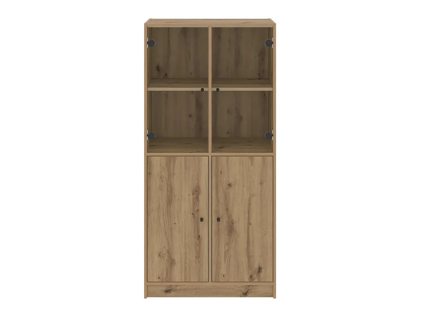 Aparador alto con puertas madera roble artisian 68x37x142 cm
