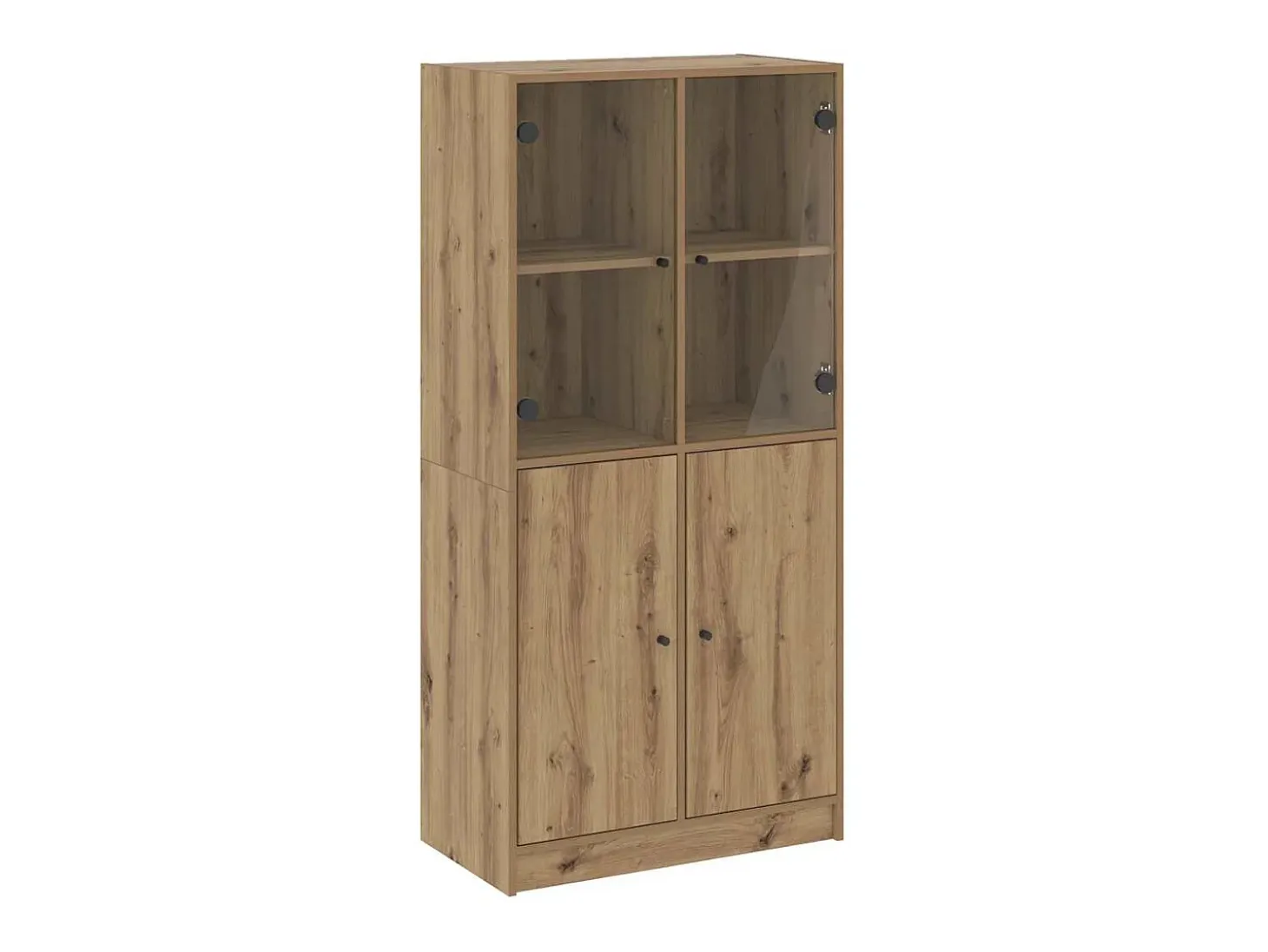 Aparador alto con puertas madera roble artisian 68x37x142 cm