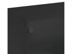 Aparador alto con puertas negras 68x37x109 cm madera contrachapada