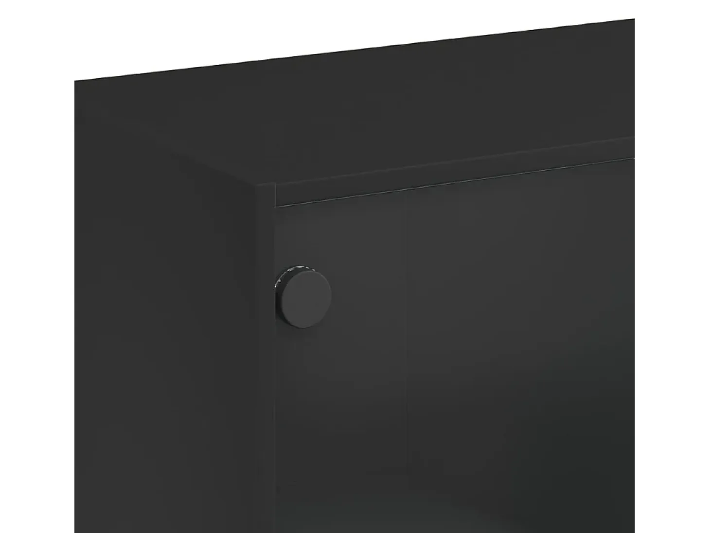 Aparador alto con puertas madera ingeniería negro 68x37x109 cm