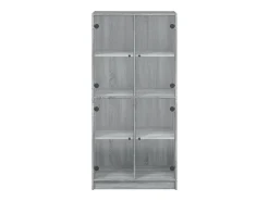 Aparador alto con puertas madera gris Sonoma 68x37x142 cm