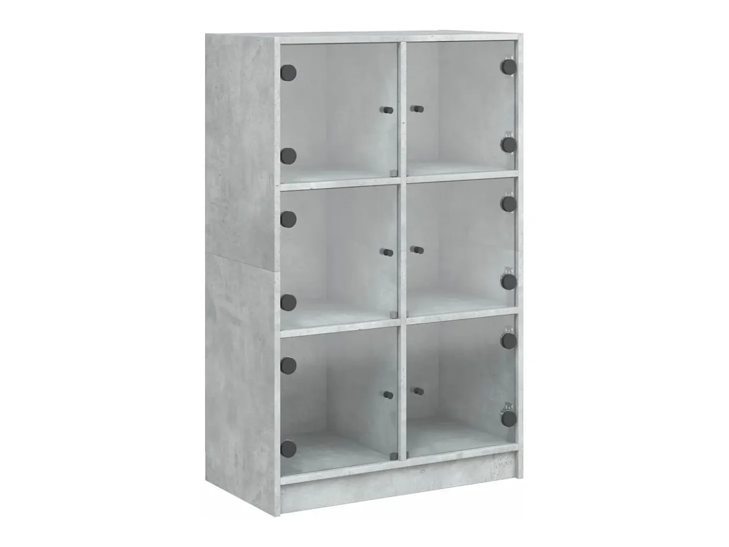 Aparador alto con puertas madera gris hormigón 68x37x109 cm ES217763
