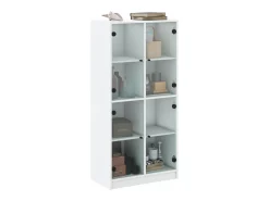 Aparador alto con puertas madera ingeniería blanco 68x37x142 cm ES156858