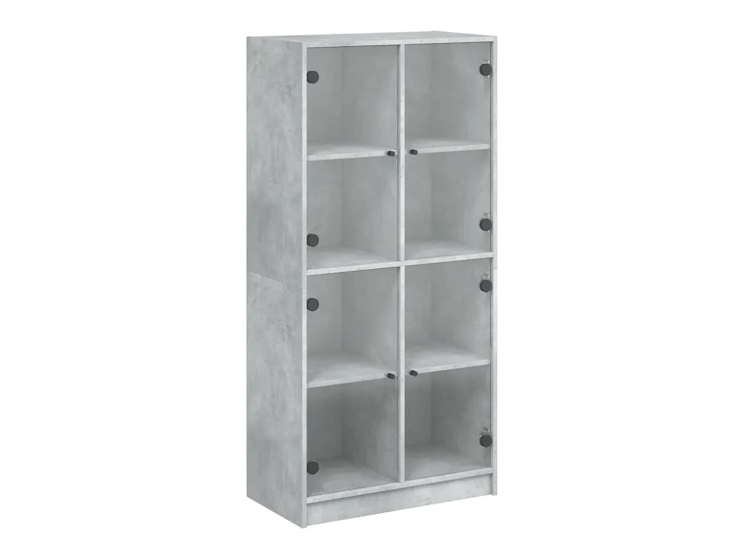 Aparador alto con puertas madera gris hormigón 68x37x142 cm