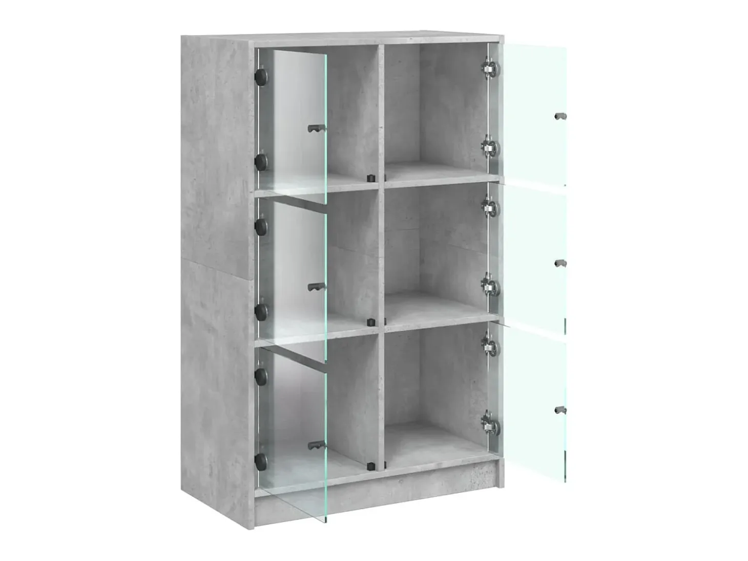 Aparador alto con puertas madera gris hormigón 68x37x109 cm