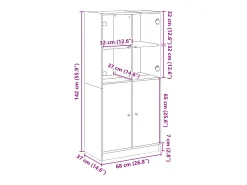 Aparador alto con puertas madera roble Sonoma 68x37x142 cm