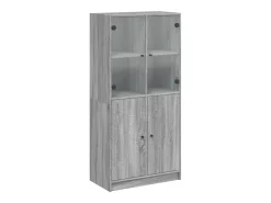 Aparador alto con puertas madera gris Sonoma 68x37x142 cm ES649856