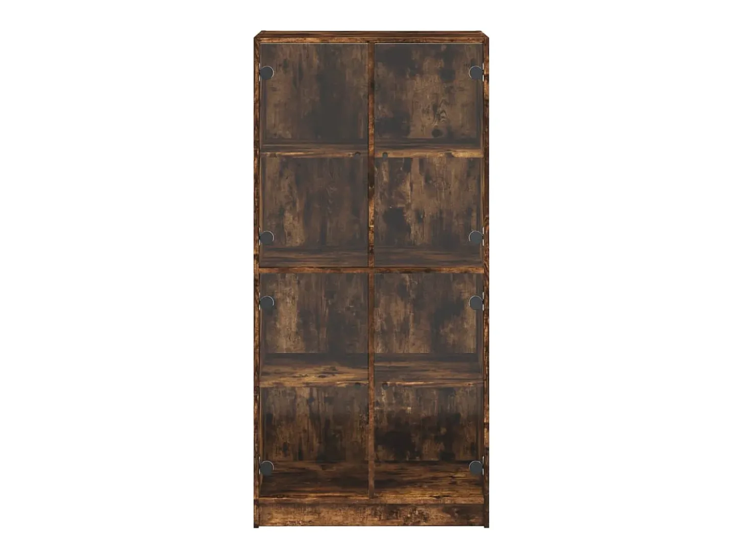 Aparador alto con puertas madera roble ahumado 68x37x142 cm