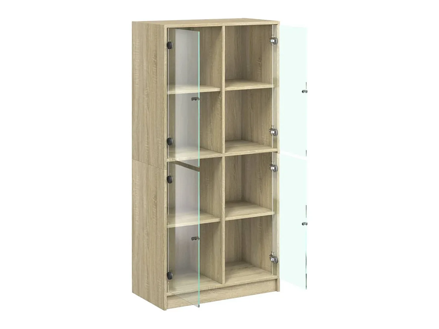 Aparador alto con puertas de roble Sonoma, madera de ingeniería
