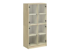 Aparador alto con puertas de roble Sonoma, madera de ingeniería