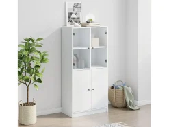 Aparador alto con puertas madera ingeniería blanco 68x37x142 cm ES272269