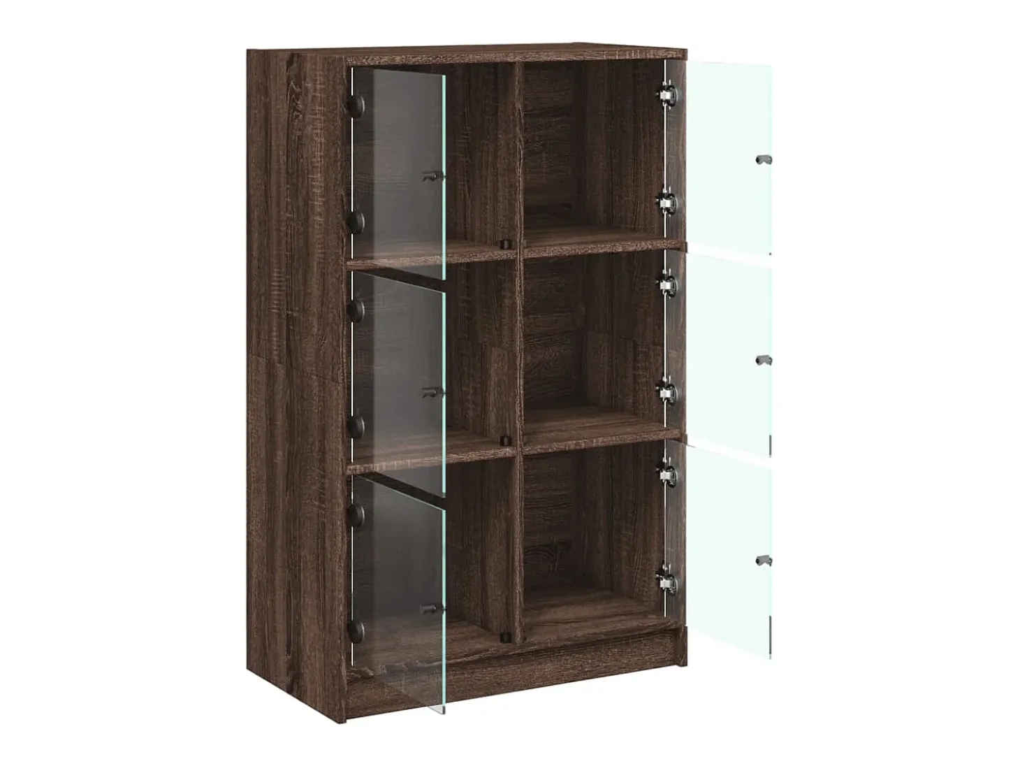 Aparador alto con puertas madera roble marrón 68x37x109 cm