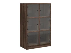 Aparador alto con puertas madera roble marrón 68x37x109 cm