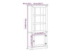 Aparador alto Corona 74x38x170 cm madera maciza de pino