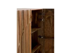 Aparador alto de 2 puertas de madera maciza de mango
