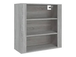 Aparador alto de madera contrachapada gris Sonoma