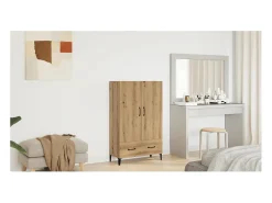 Aparador alto de madera contrachapada artesano roble