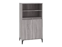 Aparador alto de madera contrachapada gris Sonoma 60x36x110 cm ES67618