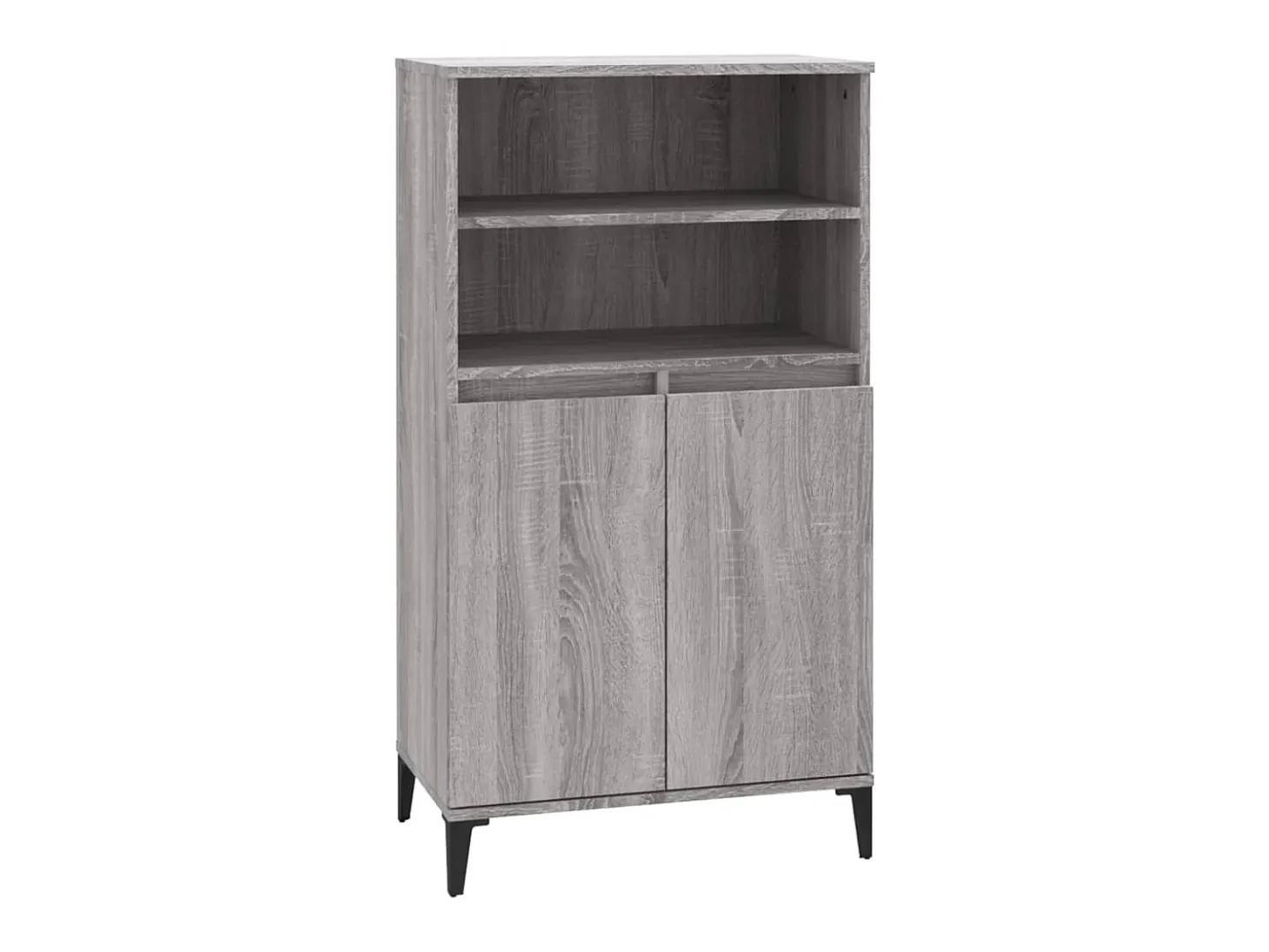 Aparador alto de madera contrachapada gris Sonoma 60x36x110 cm ES67618
