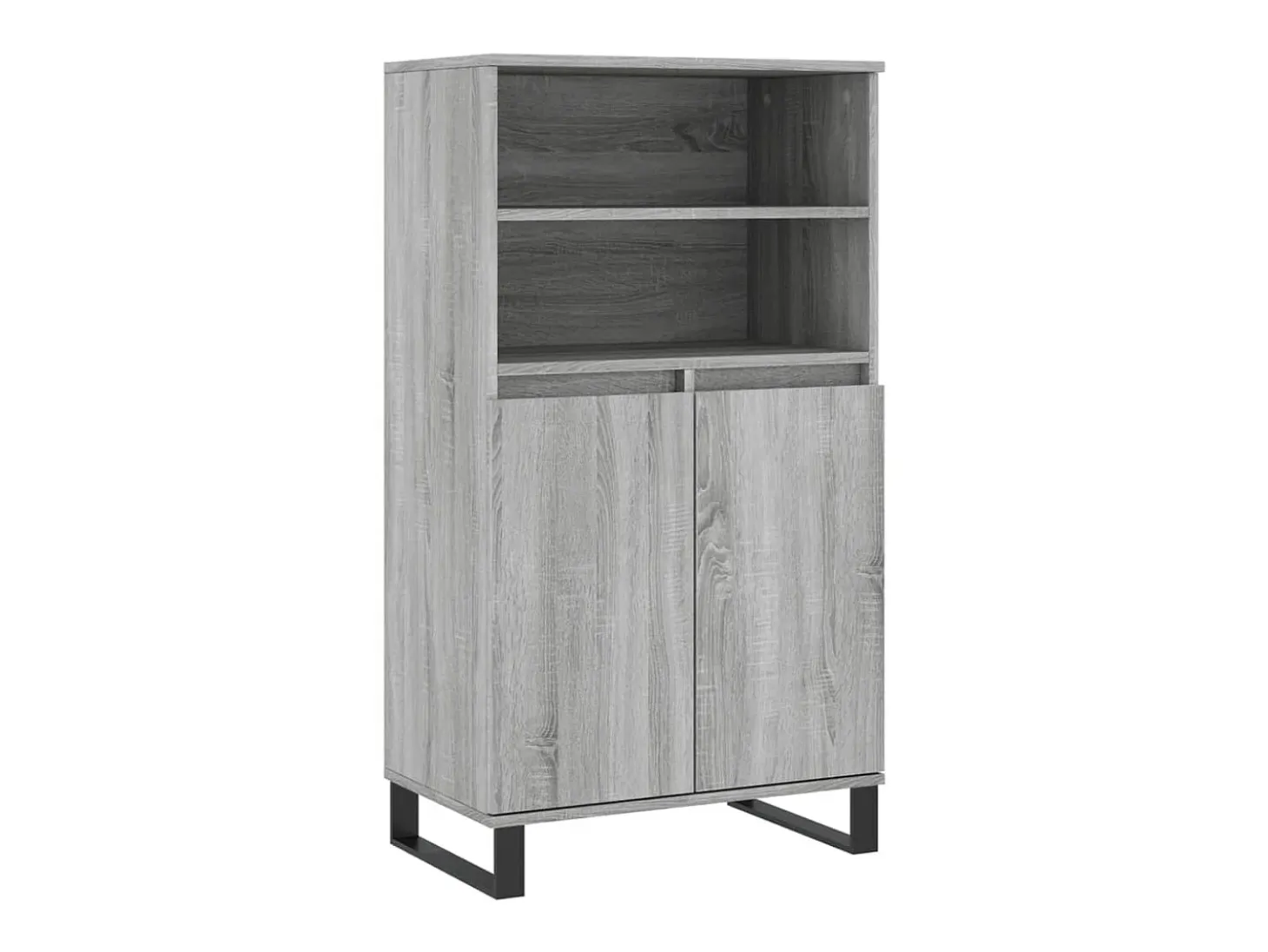 Aparador alto de madera contrachapada gris Sonoma 60x36x110 cm ES35615